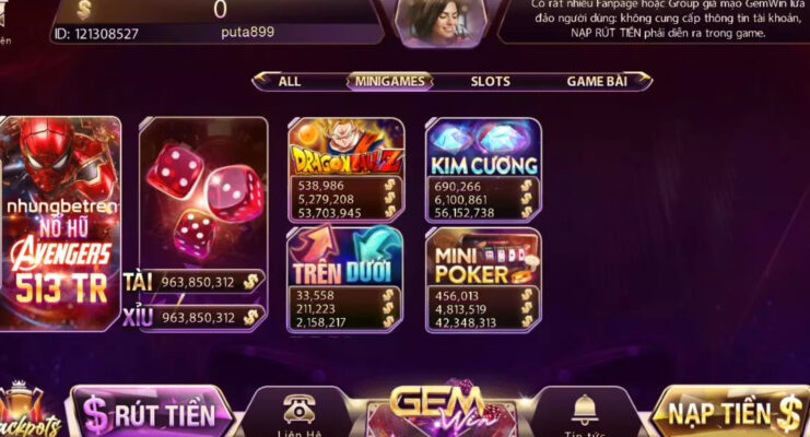 Top game bài đổi thưởng Kim cương được yêu thích nhất Gemwin
