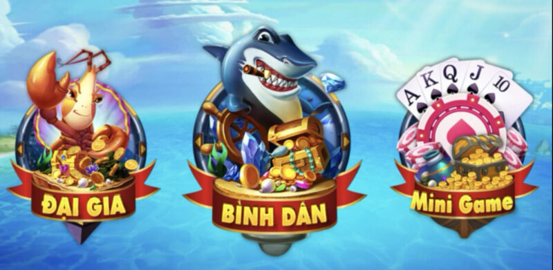 Có 3 sự lựa chọn phòng chơi Vua săn cá Sunwin